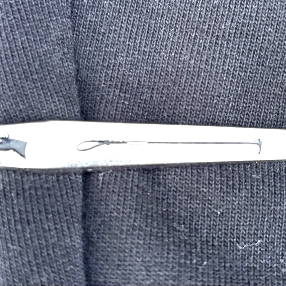 Engraved Silver Tie Bar with Fishing Rod Motif